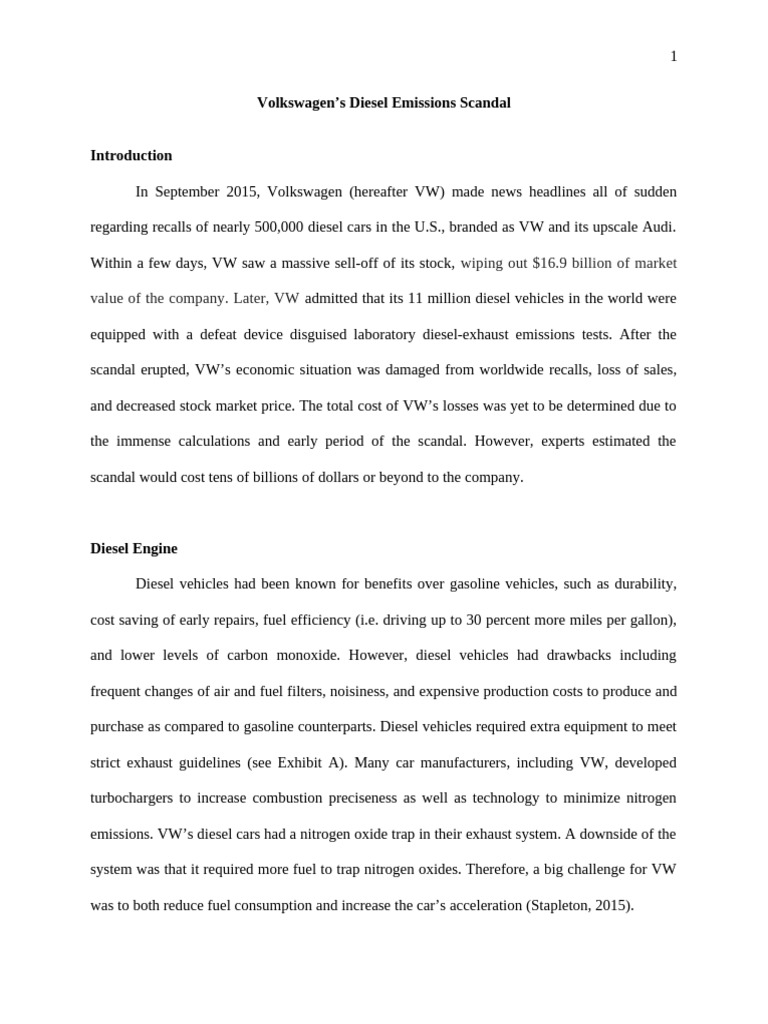 VolkswagenEmissionScandal TIBR2017 | PDF | Volkswagen | Exhaust Gas