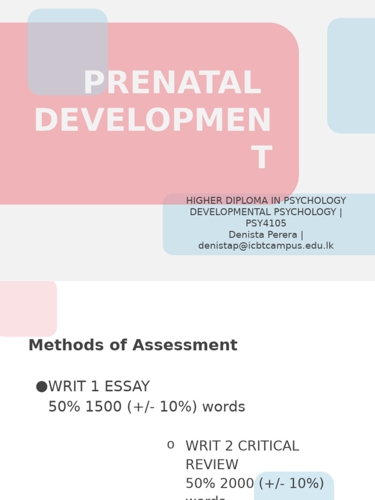 Session 2 Prenatal-Development | PDF | Prenatal Development | Embryo