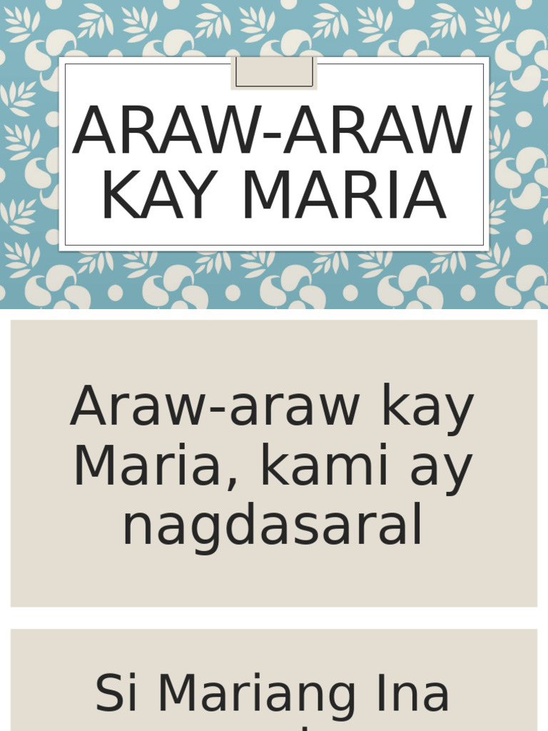 Araw Araw Kay Maria | PDF