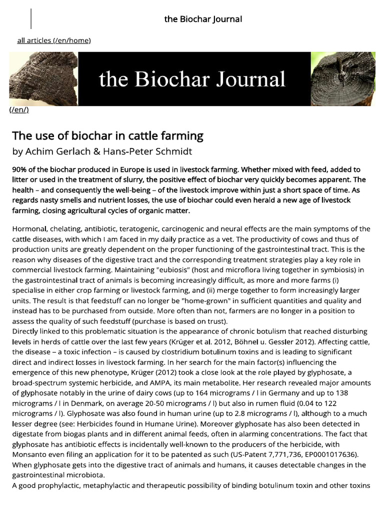 Biochar in Cattle Farming | PDF