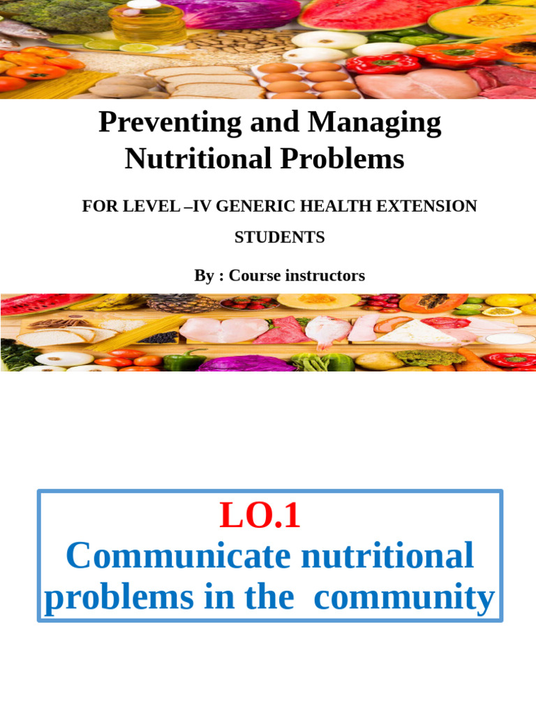 Nutrition Session 1 Edited | PDF | Nutrition | Diet & Nutrition