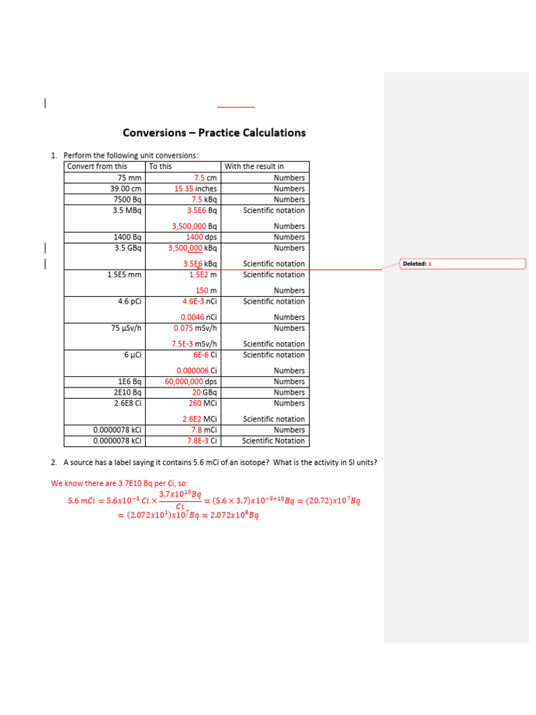 Unit Conversions for Radioactive Materials | PDF | Radiation | Nuclear ...