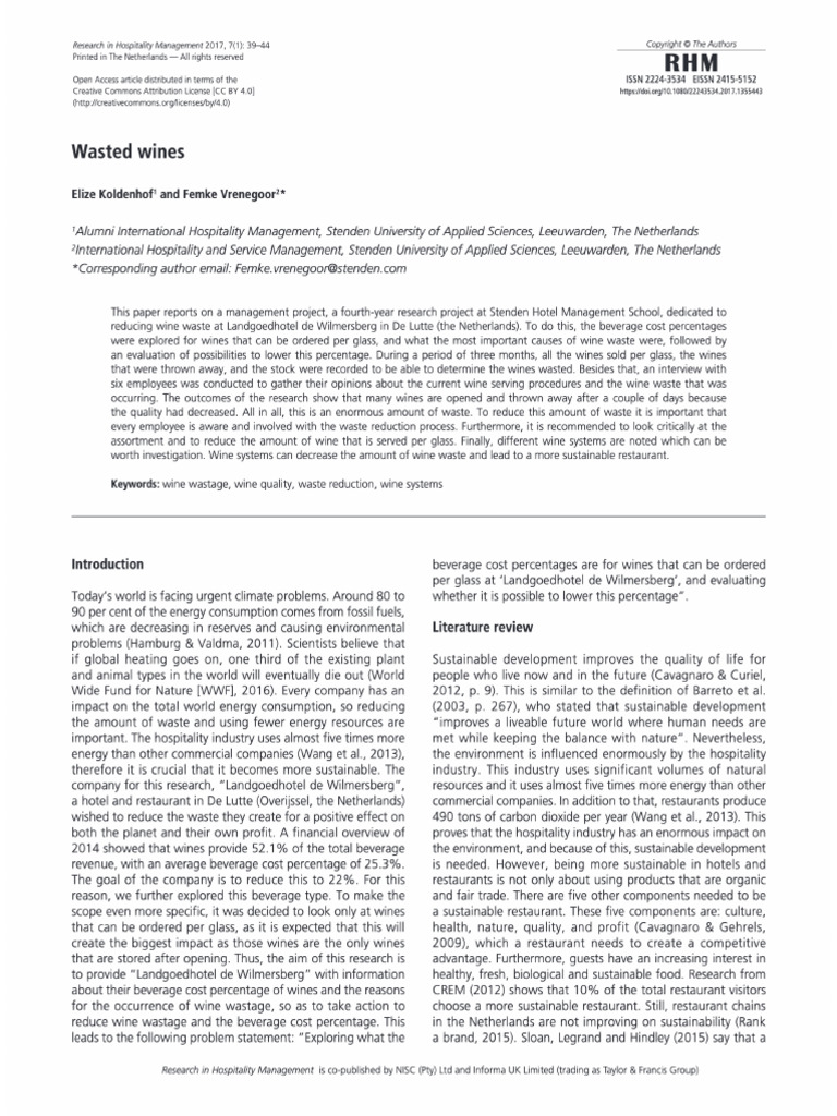 Wasted Wines | PDF