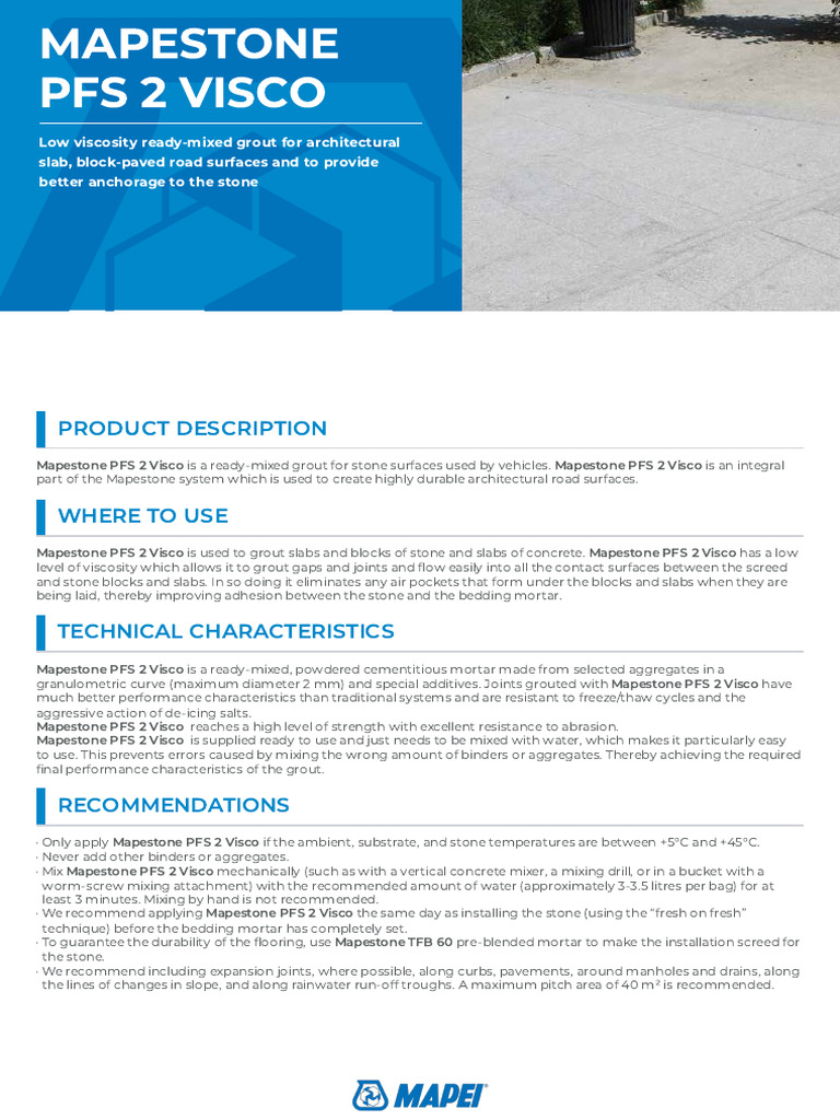 1 - 01171 - Mapestone Pfs 2 Visco - en Ae | PDF | Concrete | Viscosity