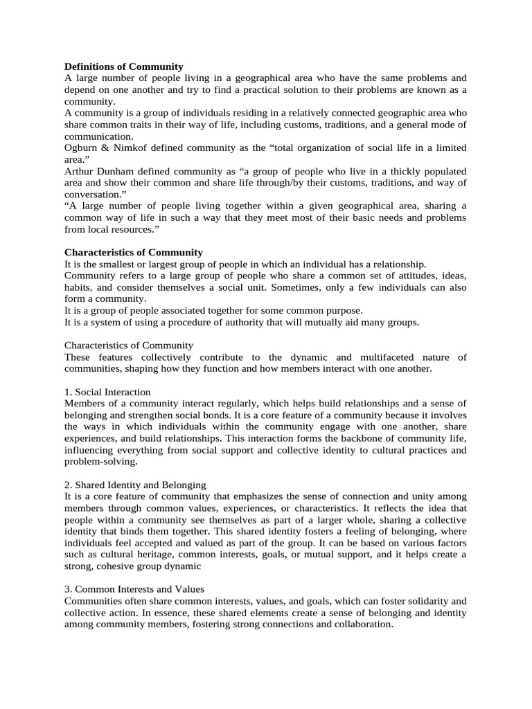 Key Features of Community Dynamics | PDF | Community | Identity (Social ...