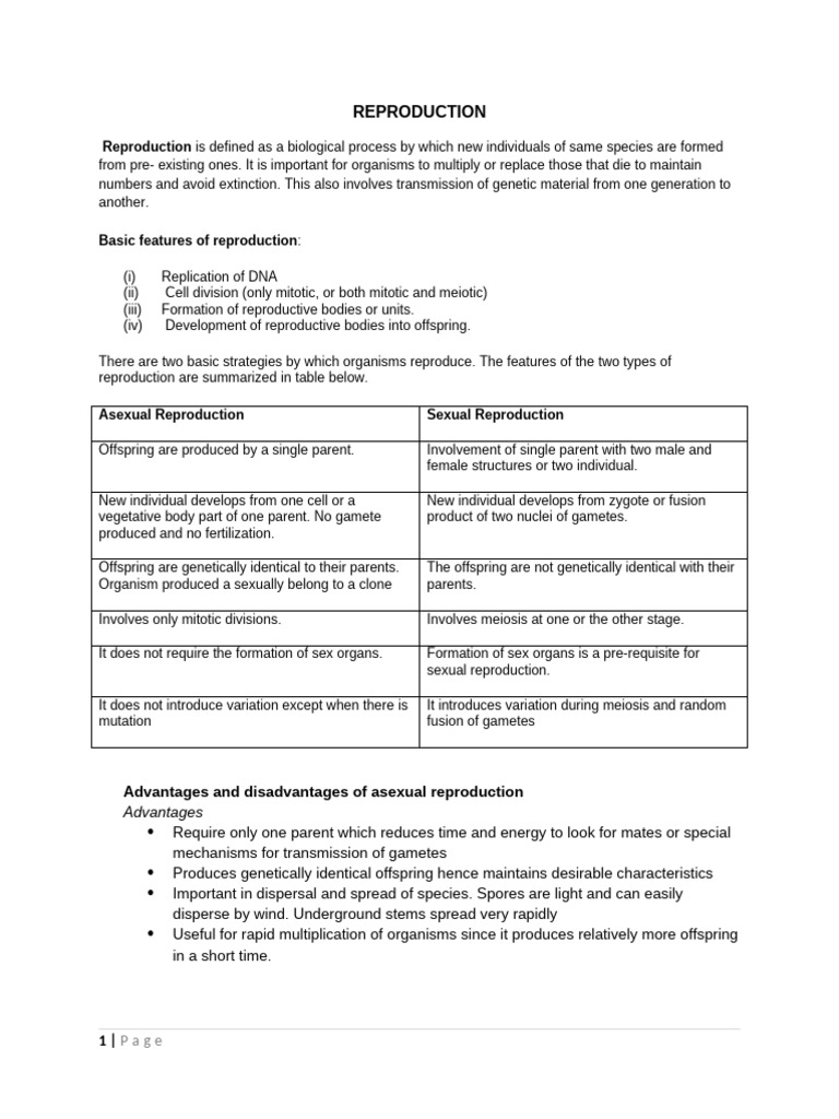 Asexual vs. Sexual Reproduction Explained | PDF | Sexual Reproduction ...