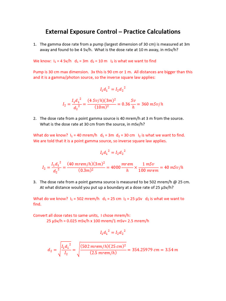 Gamma Dose Rate Calculations Guide | PDF | Gamma Ray | Absorbed Dose