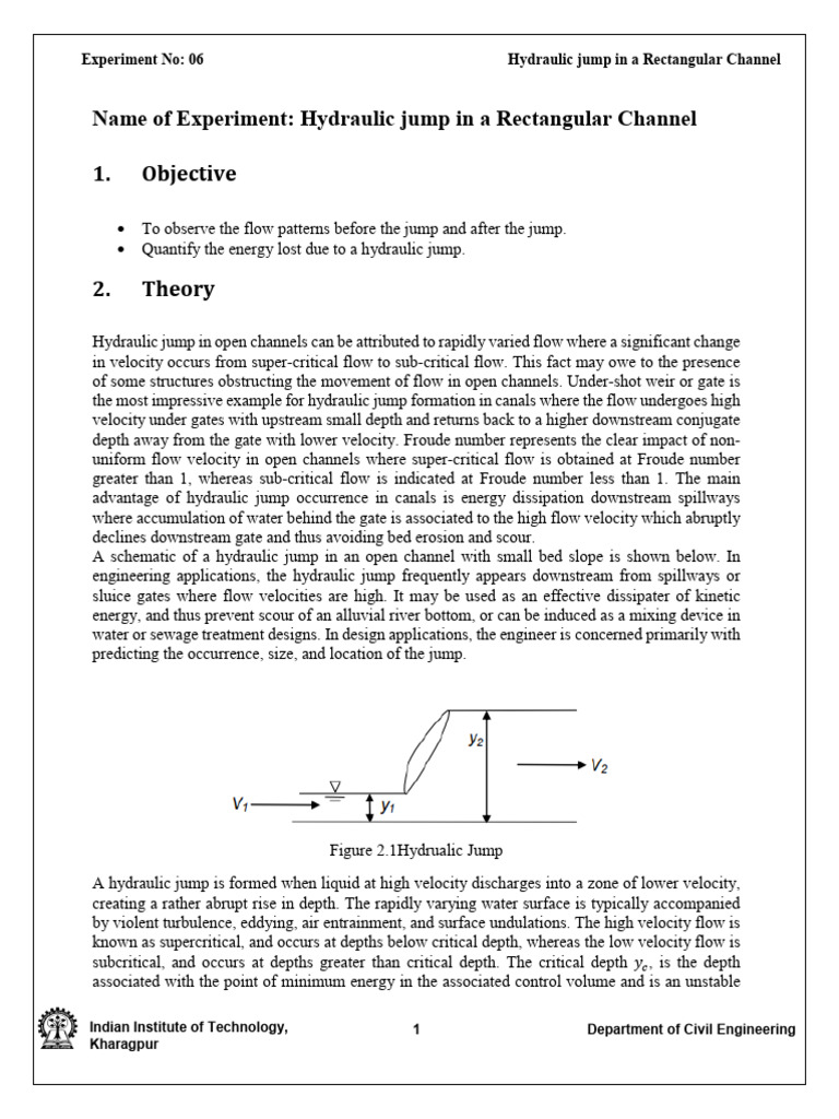 Hydraulic Jump in Rectangular Channels | PDF | Continuum Mechanics ...