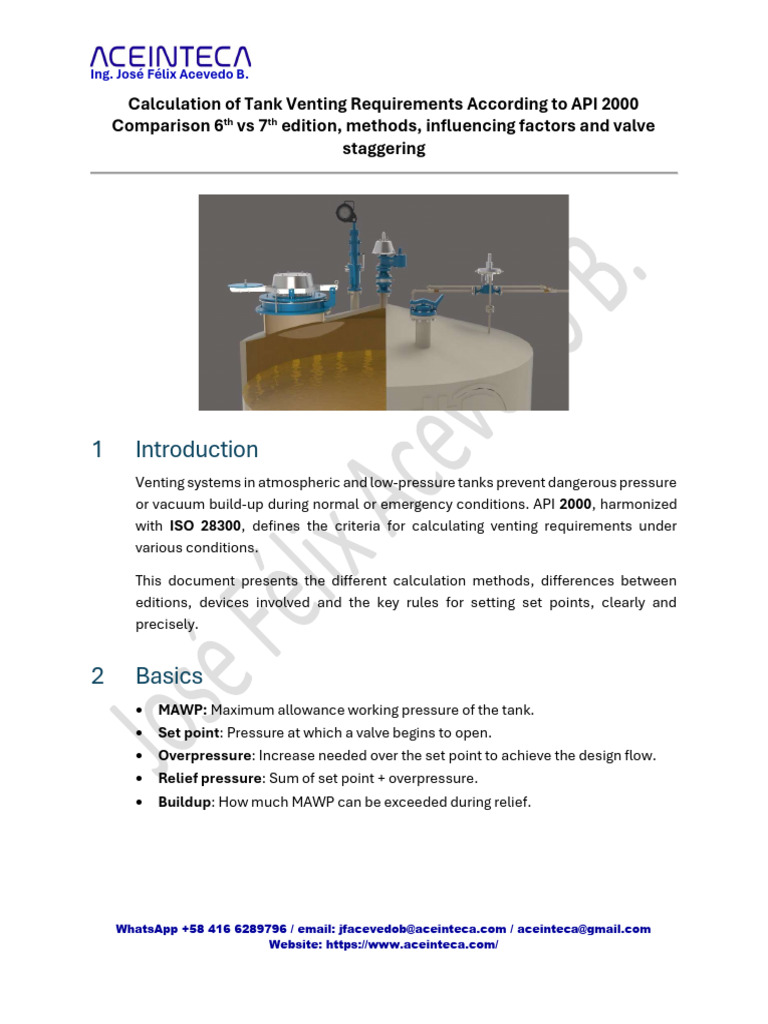 API 2000 Venting Calculation Guide | PDF | Pressure | Vacuum