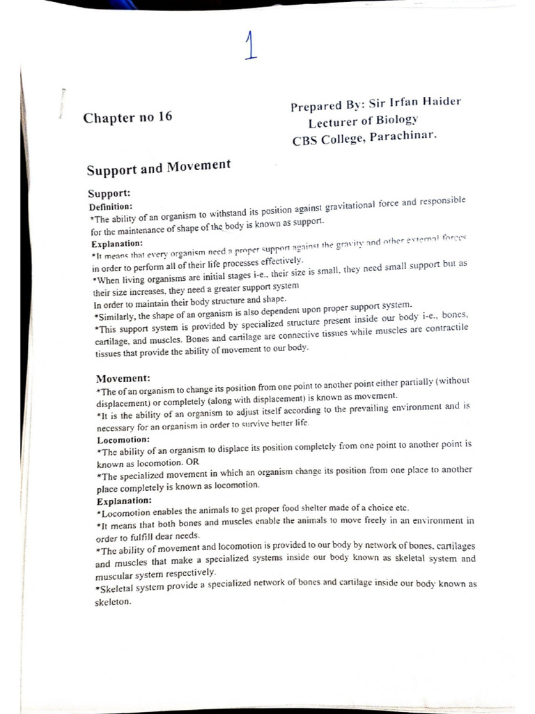 Irfan Sir Biology Notes Chapter 16 | PDF