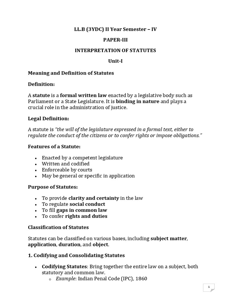 Understanding Statutes and Interpretation | PDF | Statutory ...