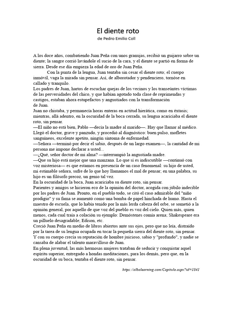 El diente roto y el niño prodigio | PDF