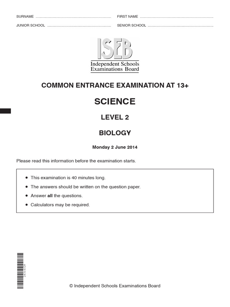 Common Entrance Science Exam Guide | PDF | Foods | Digestion