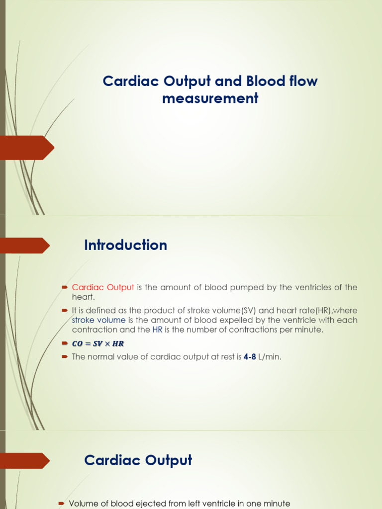 Cardaic Output BP Flow Measur | PDF | Heart | Doppler Effect