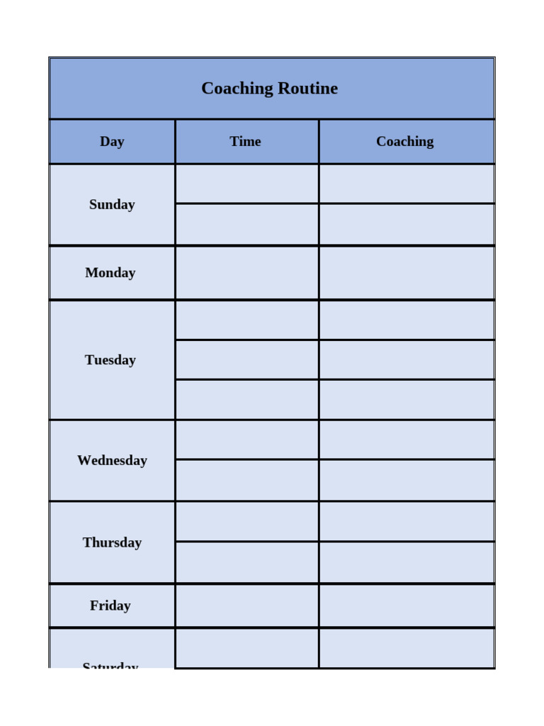 Coaching Routine Basic Always For New | PDF