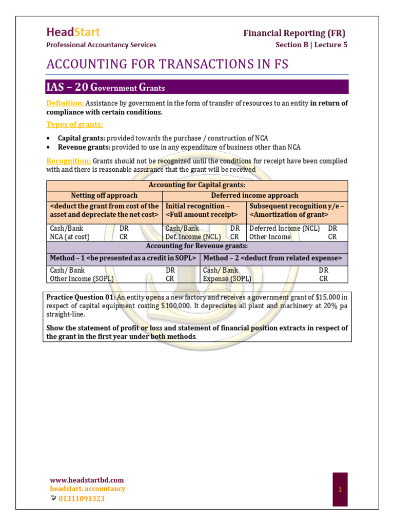 Accounting for NCA and Government Grants | PDF | Fair Value | Depreciation