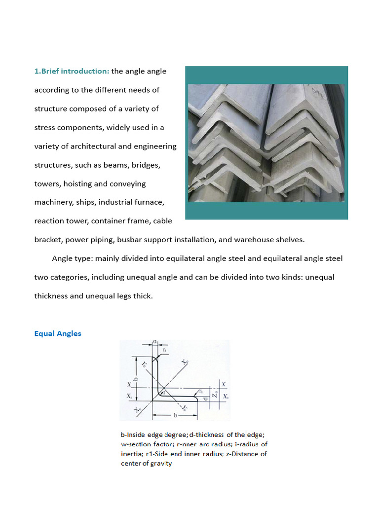 Specifications of Galvanized Steel Angle Iron | PDF