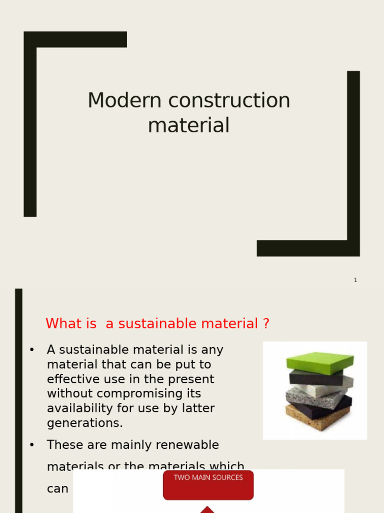 Sustainable Modern Construction Materials | PDF | Building Engineering ...