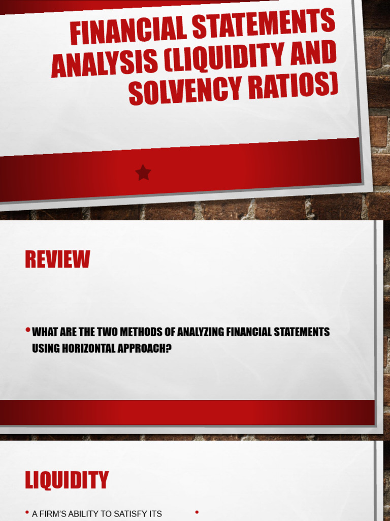 Week 5 - Financial Statements Analysis (Liquidity and Solvency) | PDF ...