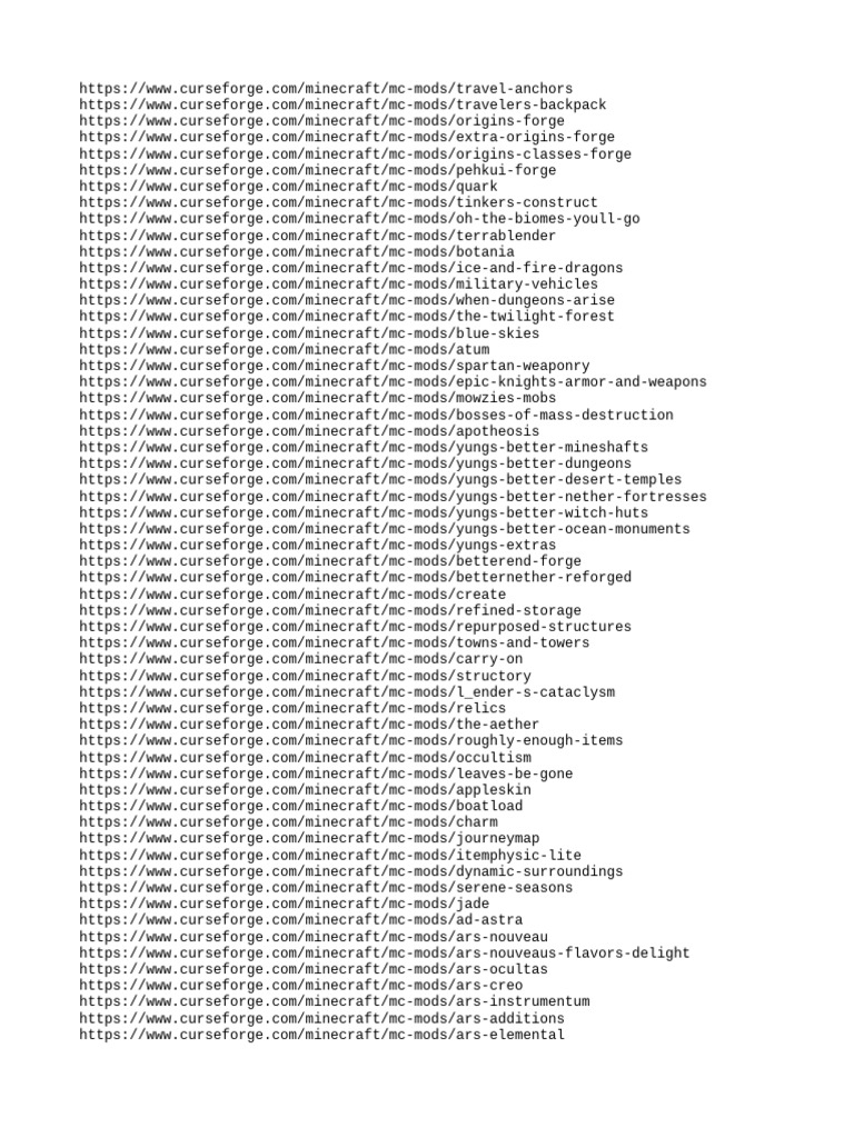 Essential Minecraft Mod Links | PDF | Minecraft
