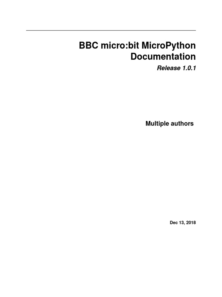 MicroPython 1.0.1 for BBC micro:bit | PDF | Computer Hardware | Computing
