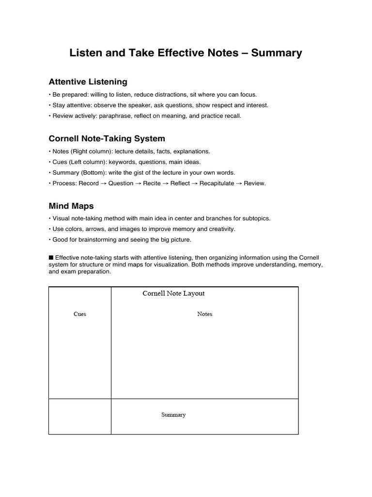 Effective Note-Taking Techniques | PDF