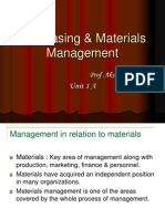 Purchasing & Materials Management: Unit 1 A