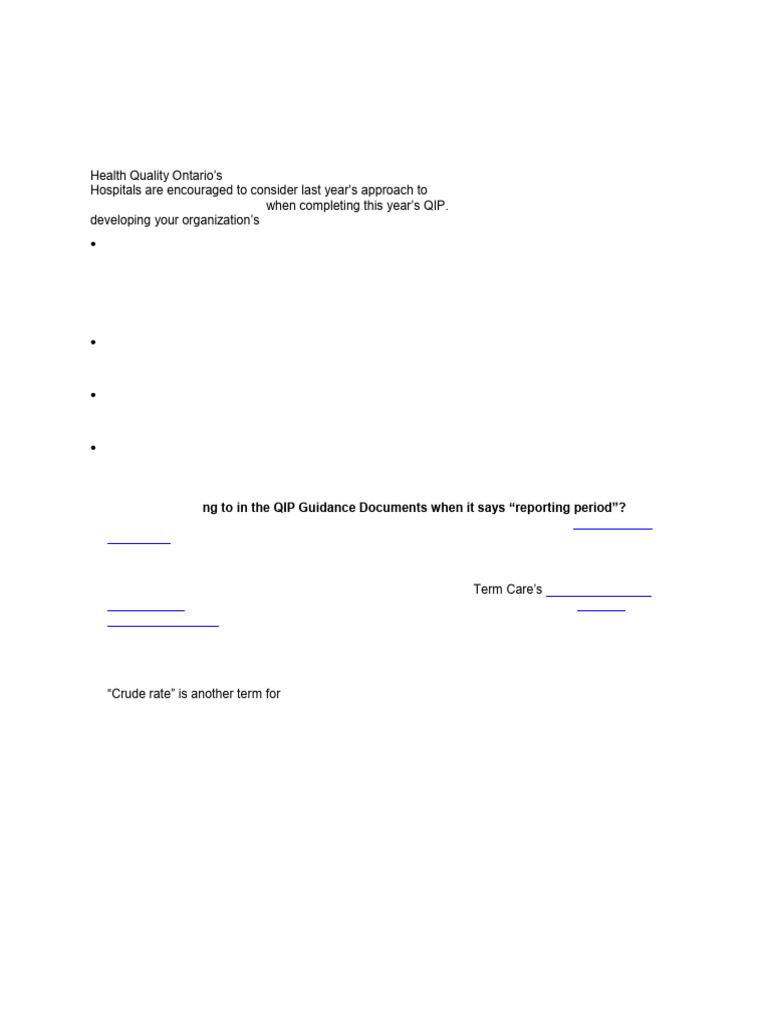 Hospital QIP Development FAQs | PDF | Hospital | Information