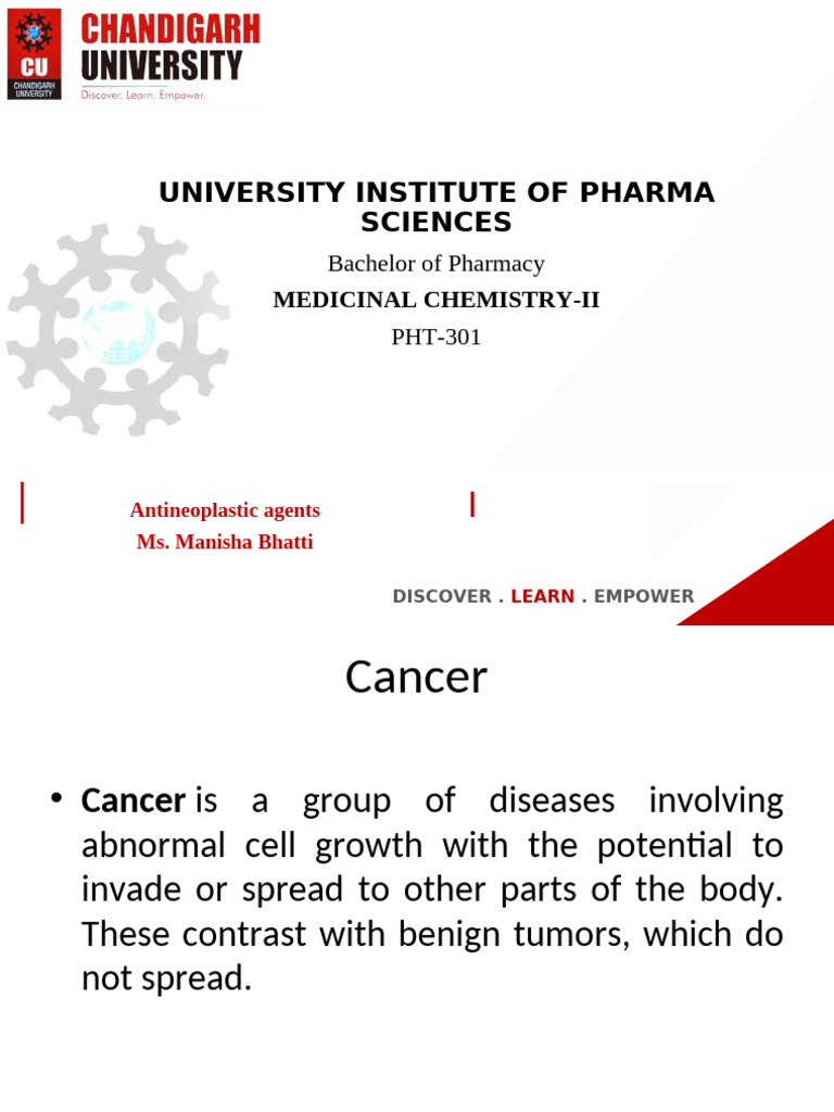 Antineoplastic Agents Introduction and Classification | PDF ...