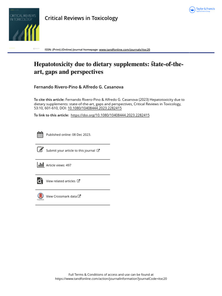Hepatotoxicity of Dietary Supplements | PDF | Dietary Supplements ...