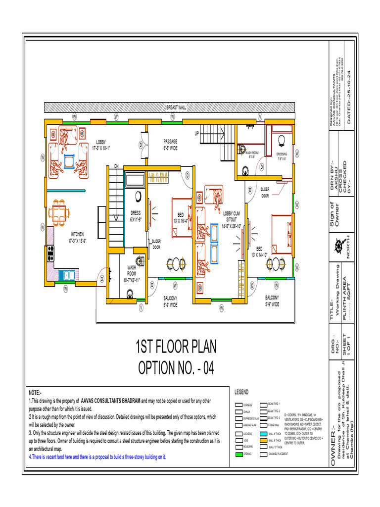 First Floor Plan for Residence in Chamba | PDF