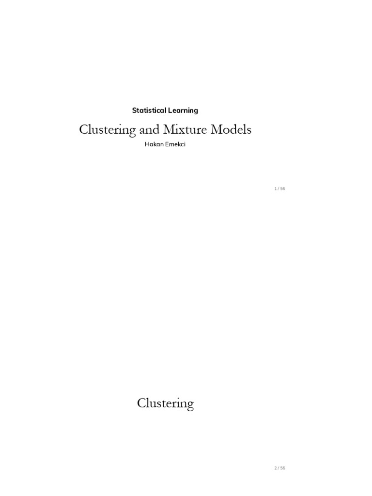 Clustering and Mixture Models Overview | PDF | Cluster Analysis ...