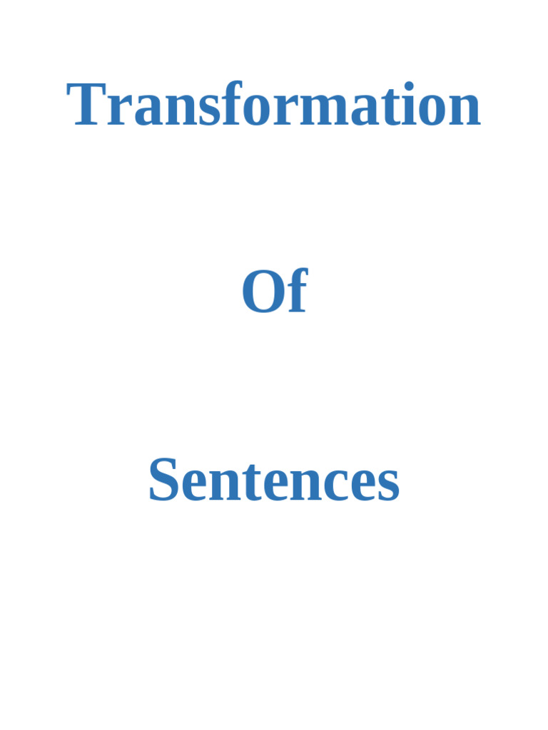 Sentence Transformation Techniques | PDF
