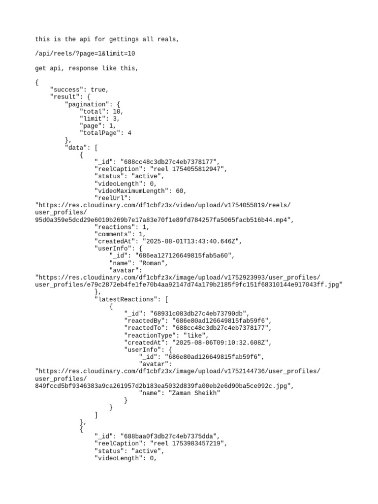 API for Retrieving and Reacting to Reels | PDF | Written Communication