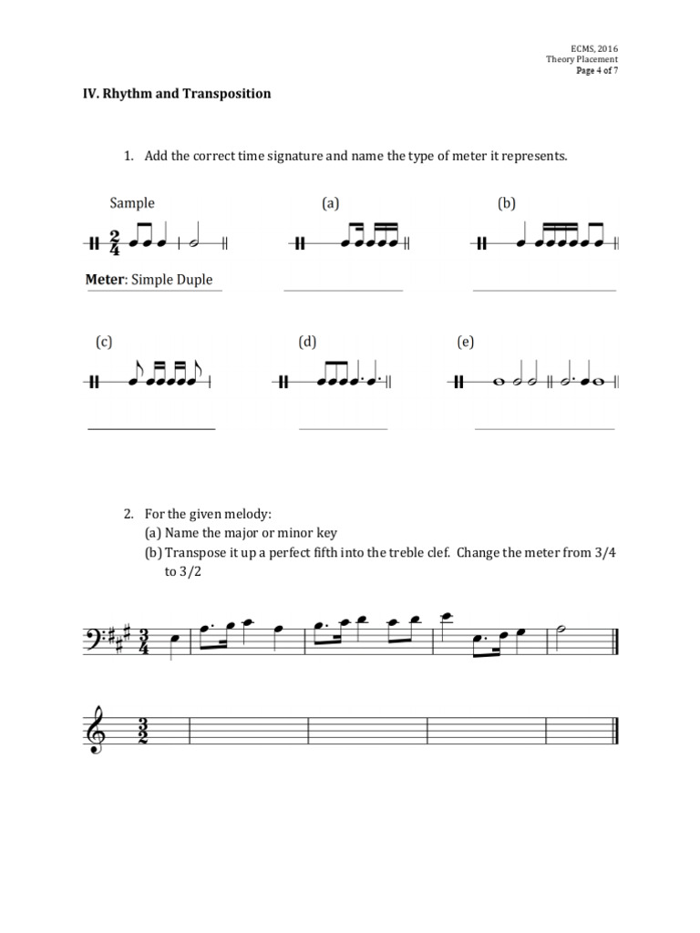 Rhythm and Transposition Guide | PDF