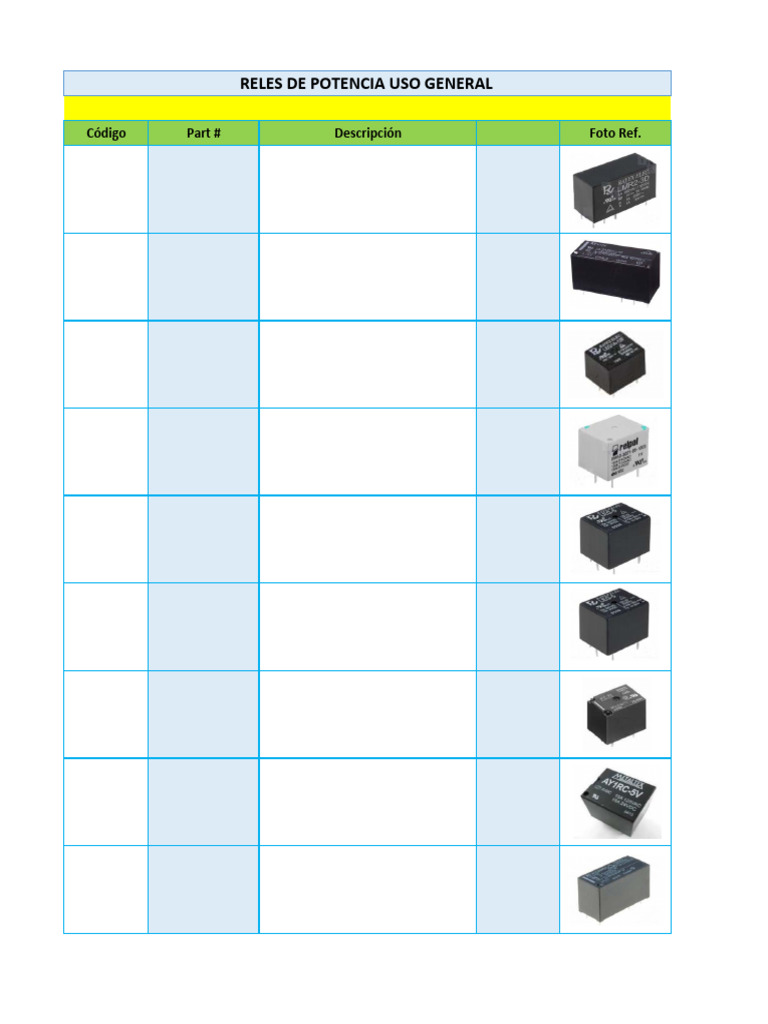 General Purpose Power Relays List | PDF | Electrical Wiring ...