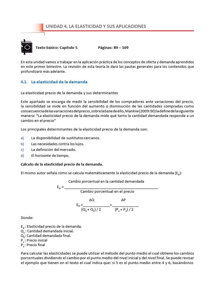 Elasticidad de la Demanda y Cálculo | PDF | Elasticidad (economía) | La ...