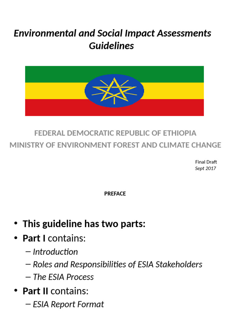 Ethiopia ESIA Guidelines Overview | PDF | Environmental Impact ...