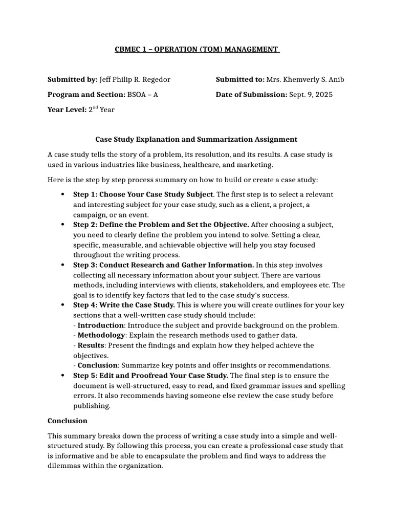 How to Write a Case Study Guide | PDF