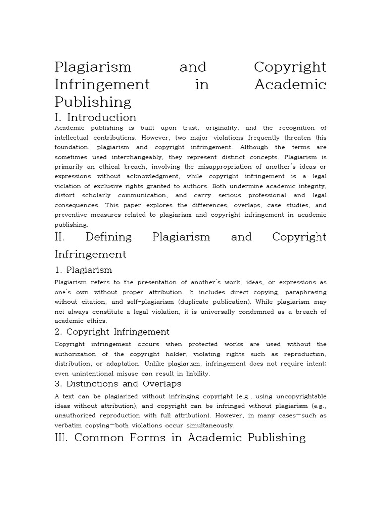 Plagiarism vs. Copyright in Academia | PDF | Plagiarism | Copyright