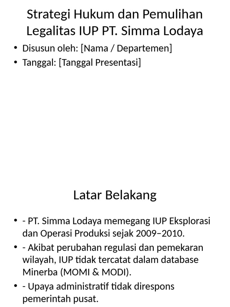 Legalitas IUP PT. Simma Lodaya 2023 | PDF