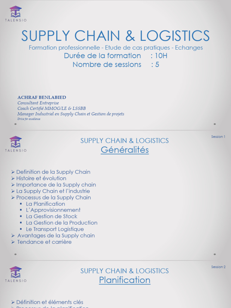 Formation en Supply Chain et Logistique | PDF | Gestion de la chaîne ...
