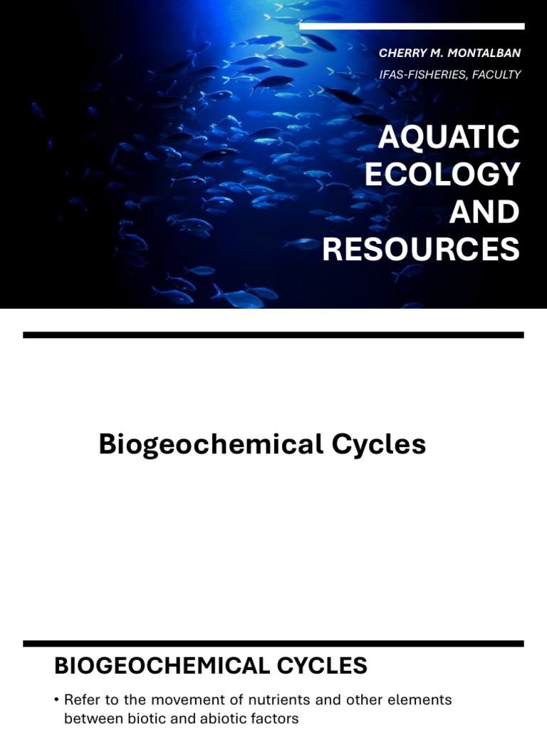 1.4. 1 Aquatic Ecology and Resources 2025 | PDF | Sulfur | Soil