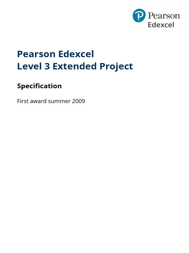 Pearson Edexcel Level 3 Project Guide | PDF | Learning | Methodology