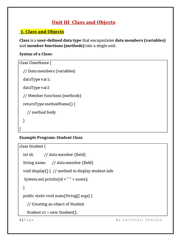 Understanding Classes and Objects in Java | PDF | Programming ...