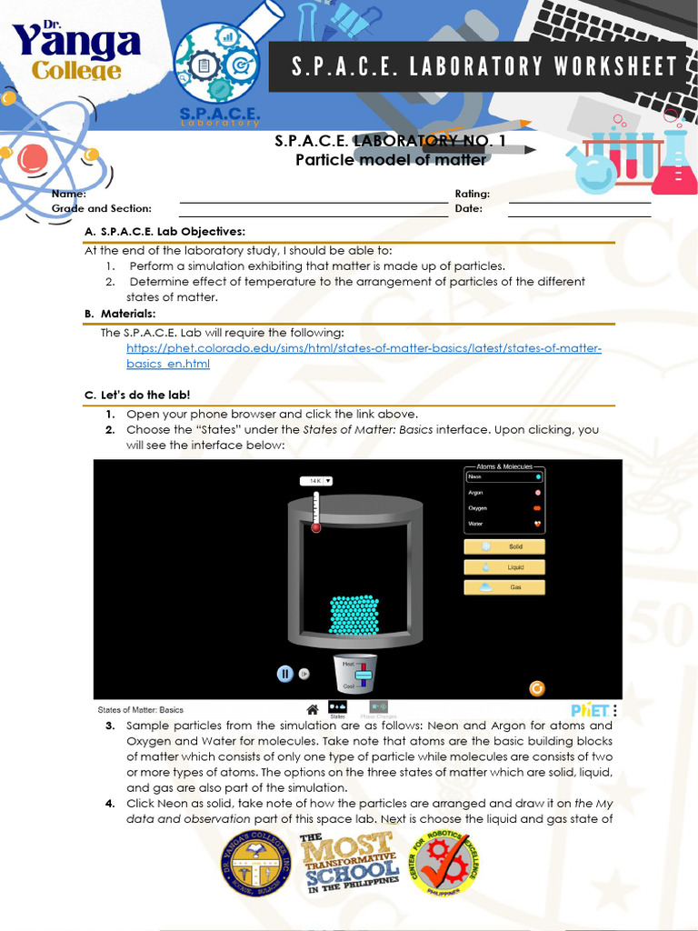 Particle Model of Matter Lab Guide | PDF | Gases | Matter