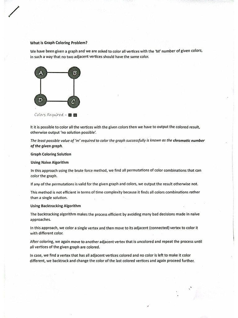 Algo - Graph Color Problems & Hamiltonian Circle Problems | PDF
