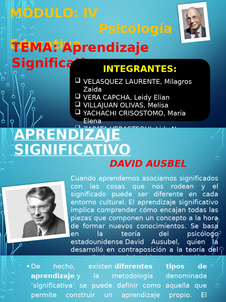 Aprendizaje Significativo en Educación | PDF | Aprendizaje | Ciencia ...