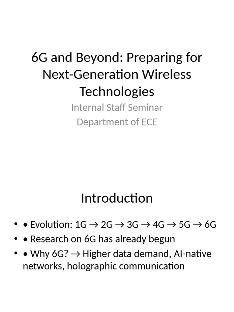 6G and Beyond Seminar-1 | PDF