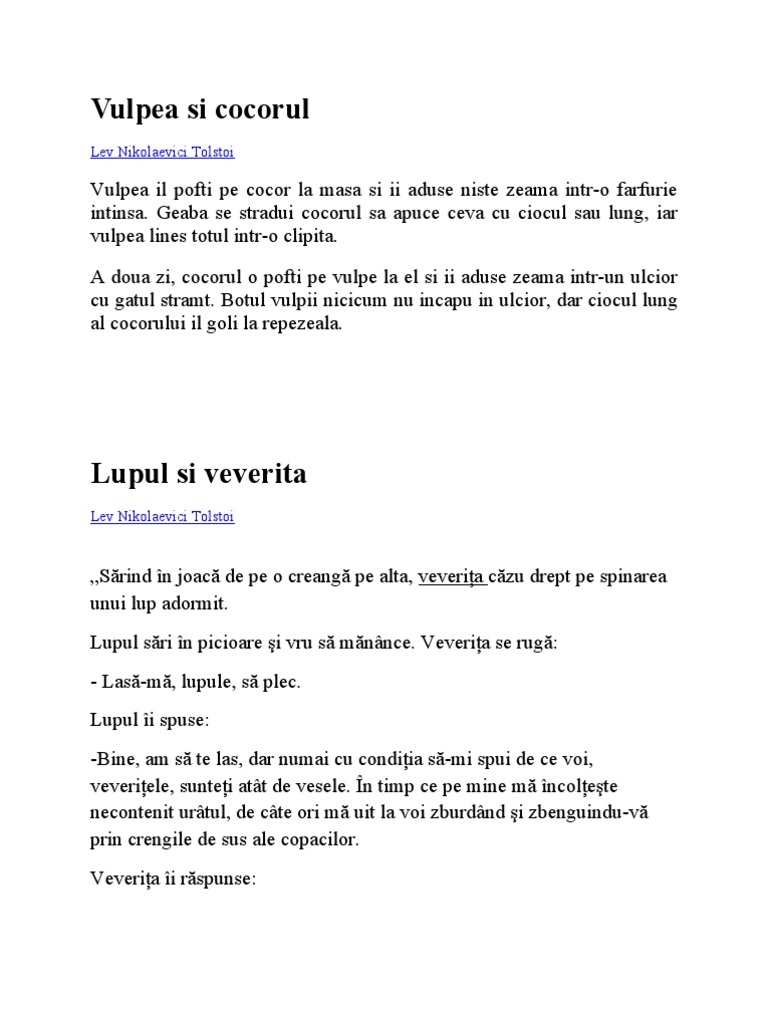 Fabule de Lev Tolstoi